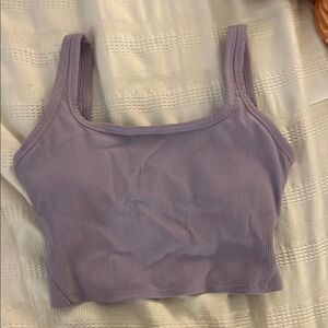 Lavender Ribbed Crop Top